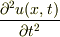 \frac{\partial^2 u(x,t)}{\partial t^2}