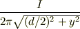 \frac{I}{2\pi\sqrt{(d/2)^2+y^2}}