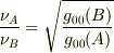 \frac{\nu_A}{\nu_B}=\sqrt{\frac{g_{00}(B)}{g_{00}(A)}}