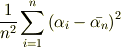 \frac{1}{n^2}\sum_{i=1}^{n} \left( \alpha_i - \bar{\alpha_n}\right)^2