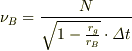 \nu_B = \frac{N}{\sqrt{1-\frac{r_g}{r_B}}\cdot{\it\Delta}t}