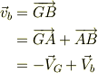 \vec v_{b} &= \overrightarrow{GB} \\&= \overrightarrow{GA} + \overrightarrow{AB} \\&= -\vec V_{G} + \vec V_{b}