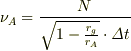 \nu_A = \frac{N}{\sqrt{1-\frac{r_g}{r_A}}\cdot{\it\Delta}t}