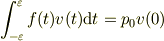 \int_{-\varepsilon}^\varepsilon f(t)v(t){\rm d}t=p_0 v(0)