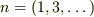 n=(1,3, \dots)