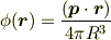 \phi(\bm{r}) &= \frac{(\bm{p}\cdot\bm{r})}{4\pi R^3}