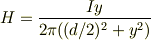 H=\frac{Iy}{2\pi((d/2)^2+y^2)}