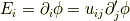 E_i= \partial_i \phi = u_{ij} \partial_j^\prime \phi