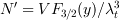 <tex>N'= VF_{3/2}(y)/{\lambda_t^3} </tex>