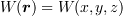 <tex>W(\bm r)=W(x,y,z)</tex>